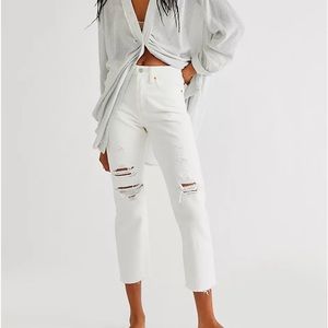 Levi's Wedgie Straight Jeans distressed White Size 28